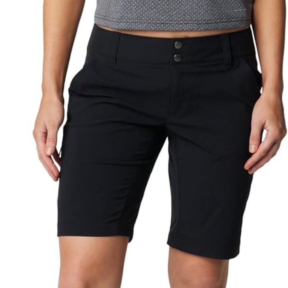 NWT COLUMBIA Women's Saturday Trail Long Shorts 10" Inseam - Size 10 - Black
